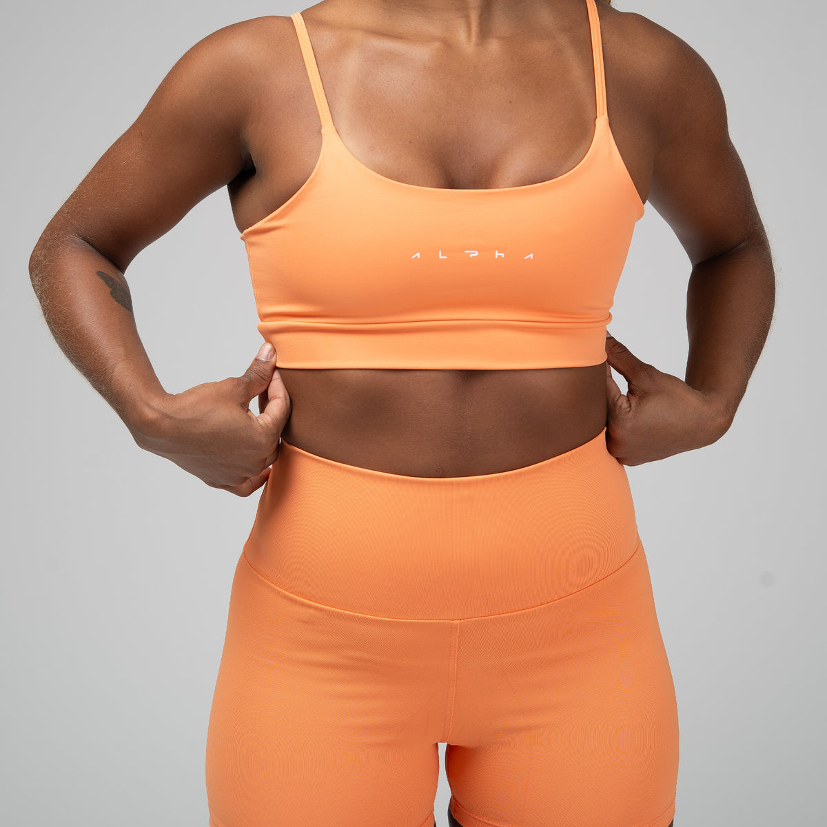 Conjunto Basic Feminino Top e Short - New Horizon Laranja Damasco