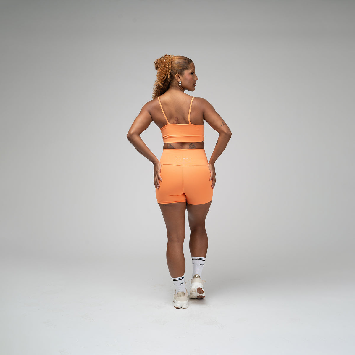 Conjunto Basic Feminino Top e Short - New Horizon Laranja Damasco