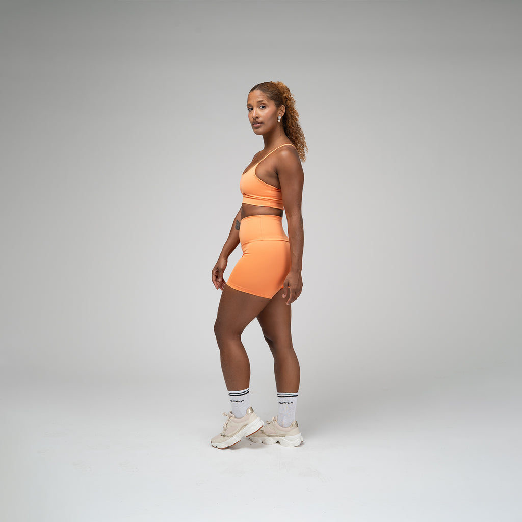 Conjunto Basic Feminino Top e Short - New Horizon Laranja Damasco