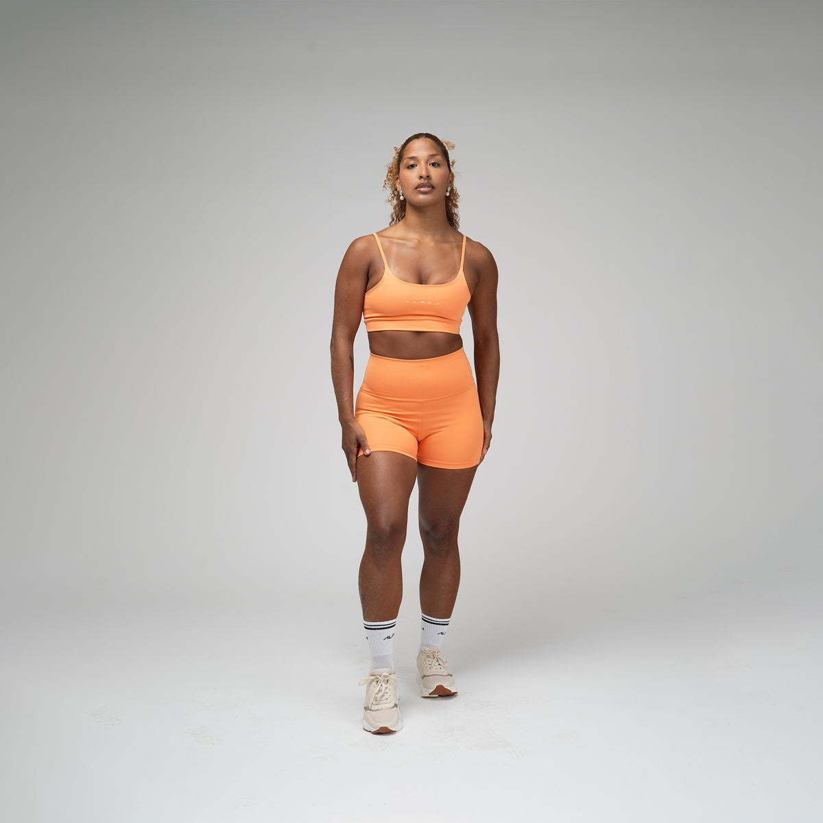 Conjunto Basic Feminino Top e Short - New Horizon Laranja Damasco