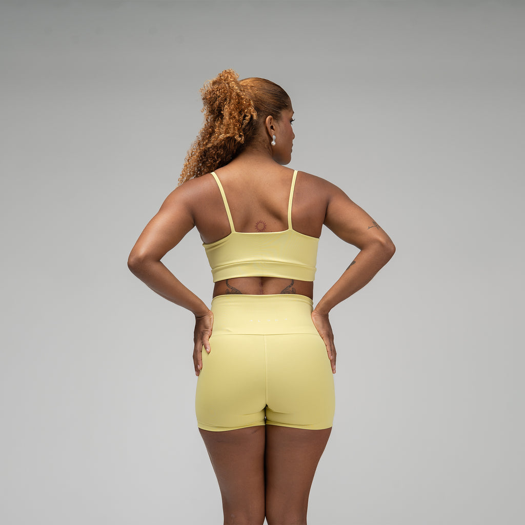Conjunto Basic Feminino Top e Short - New Horizon Amarelo Cítrico