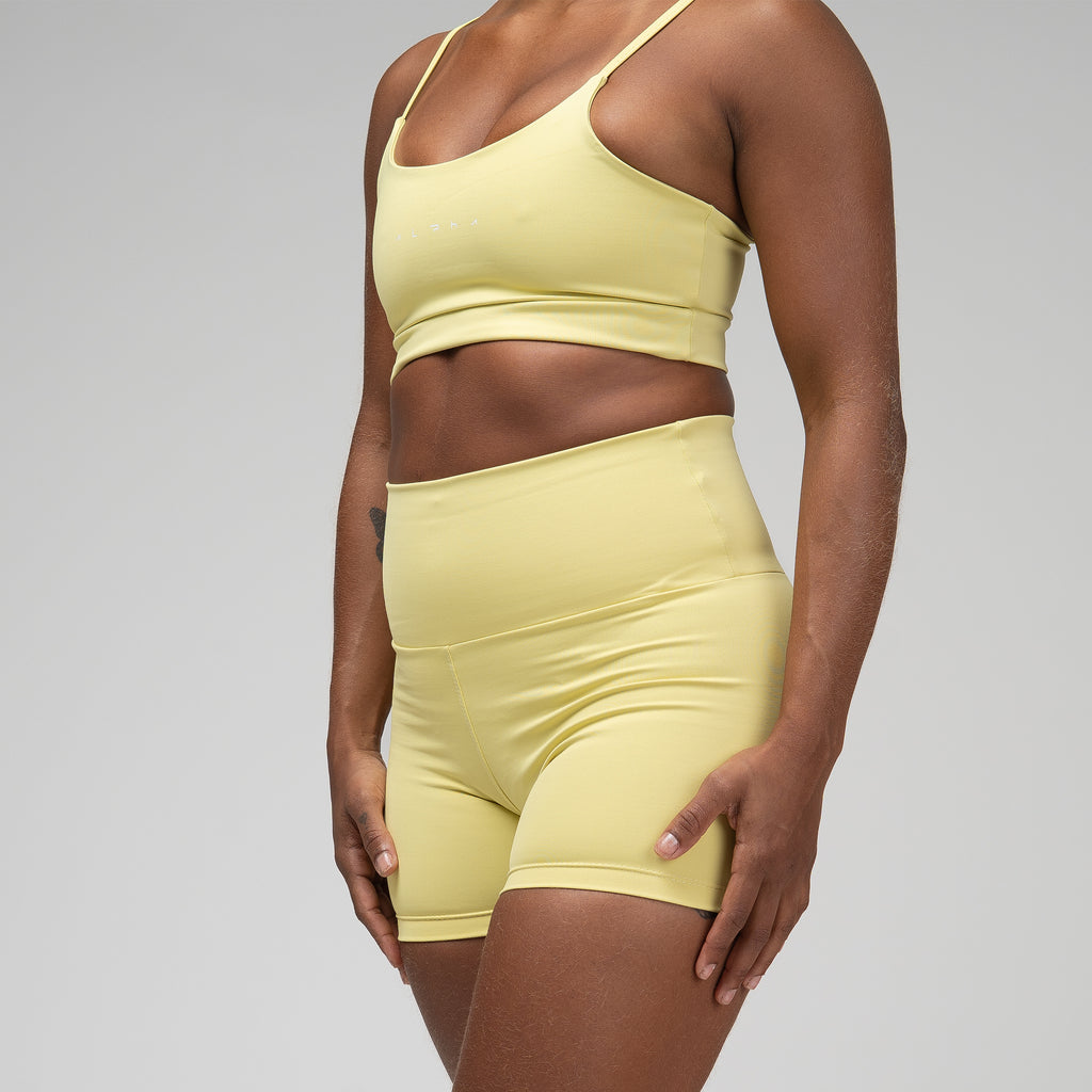 Conjunto Basic Feminino Top e Short - New Horizon Amarelo Cítrico