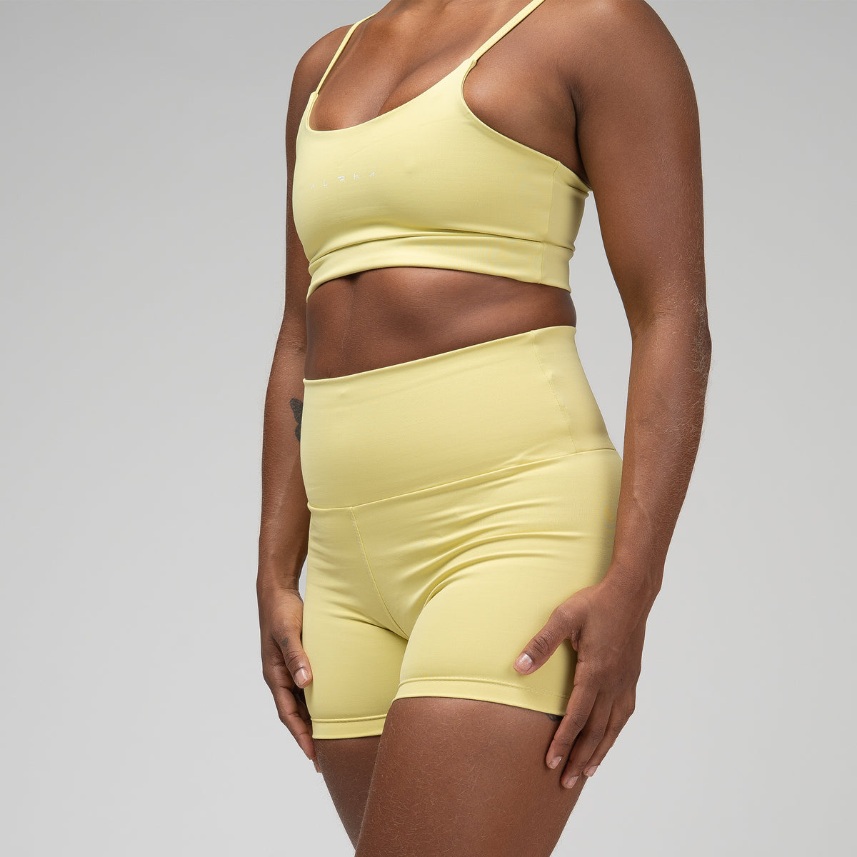 Conjunto Basic Feminino Top e Short - New Horizon Amarelo Cítrico