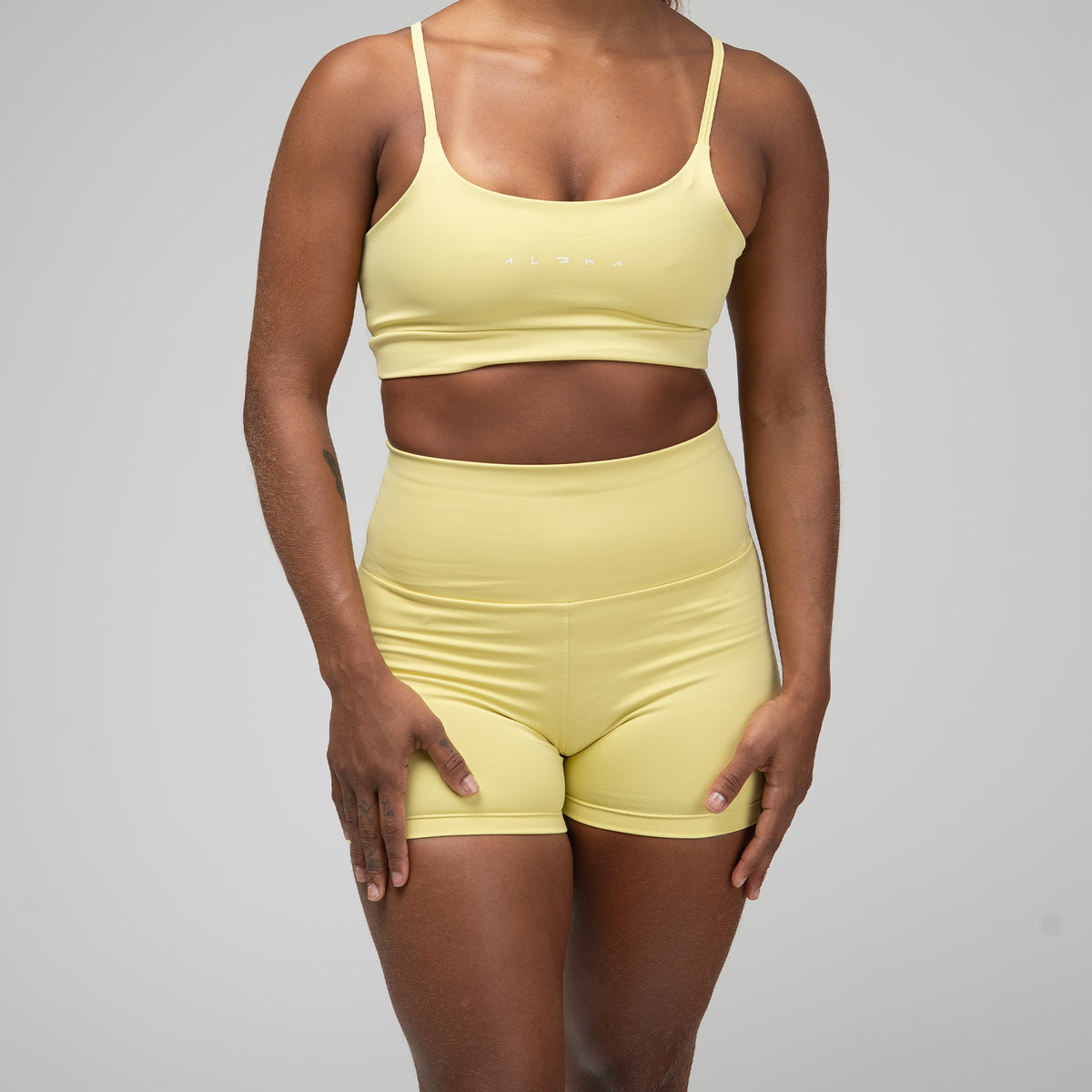 Conjunto Basic Feminino Top e Short - New Horizon Amarelo Cítrico