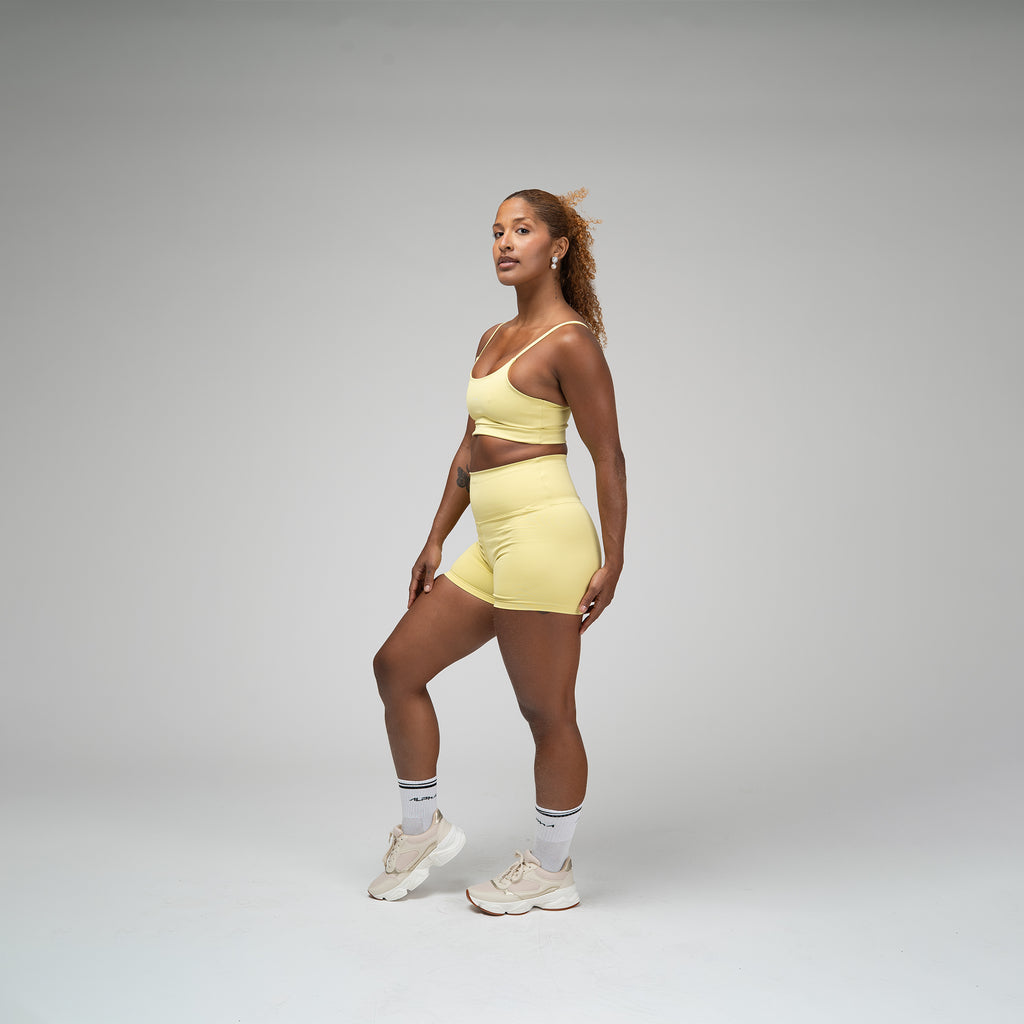 Conjunto Basic Feminino Top e Short - New Horizon Amarelo Cítrico