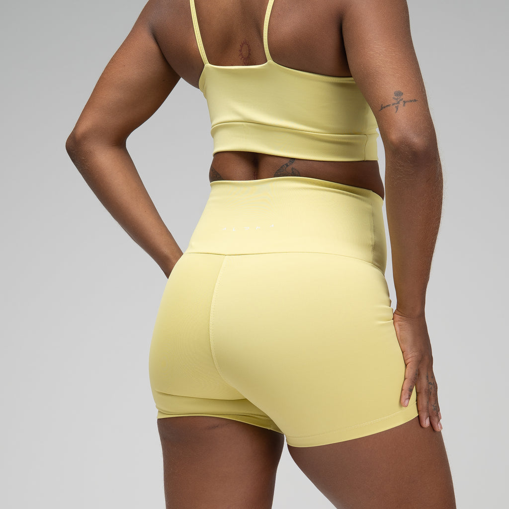 Conjunto Basic Feminino Top e Short - New Horizon Amarelo Cítrico
