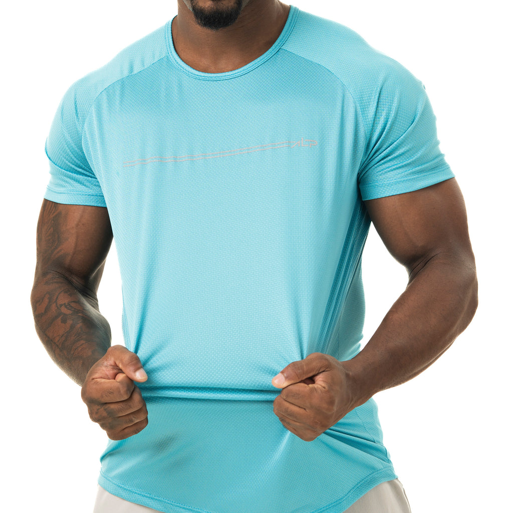 Camiseta Dry Fit Parallel Line Azul Pavão