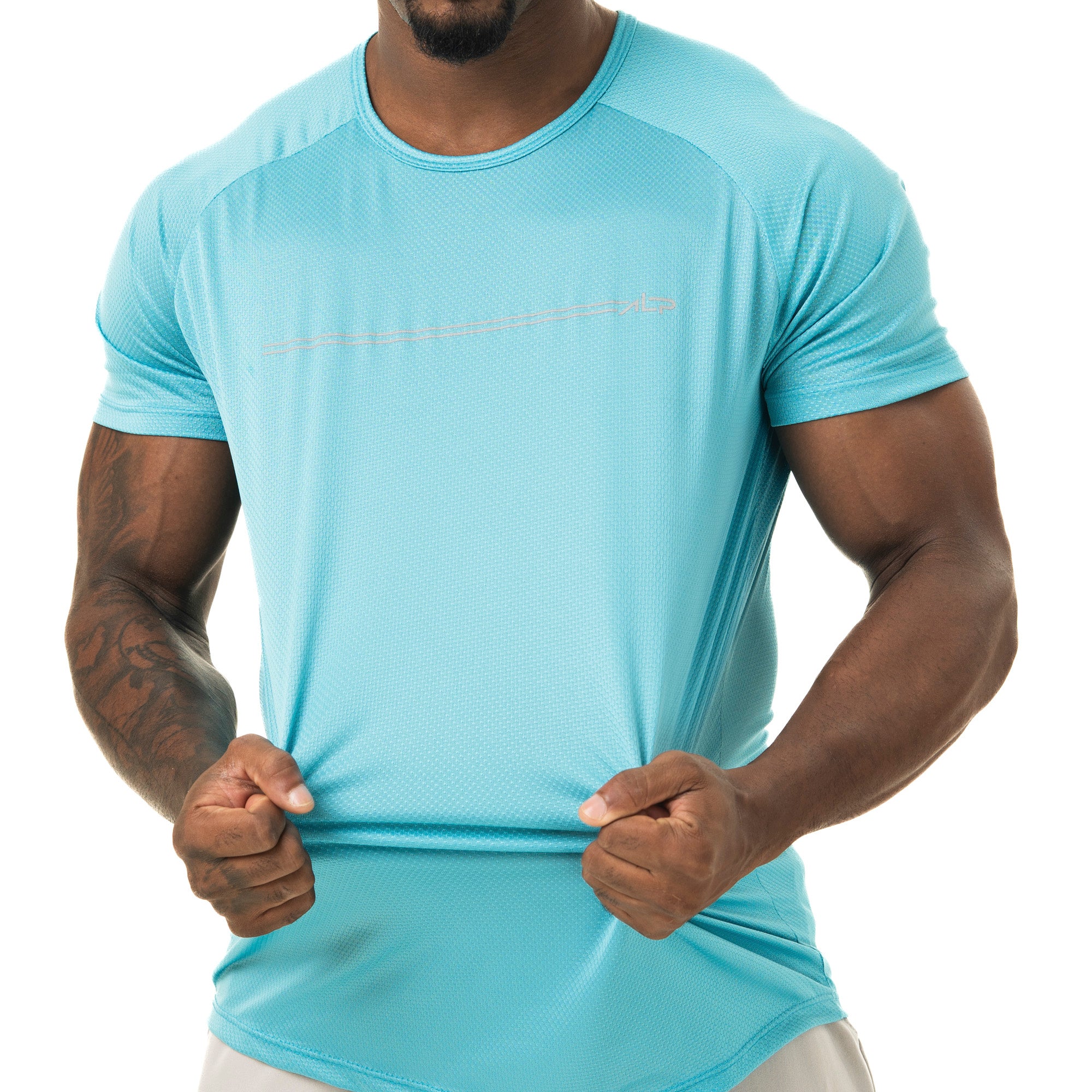 Camiseta Dry Fit Parallel Line Azul Pavão