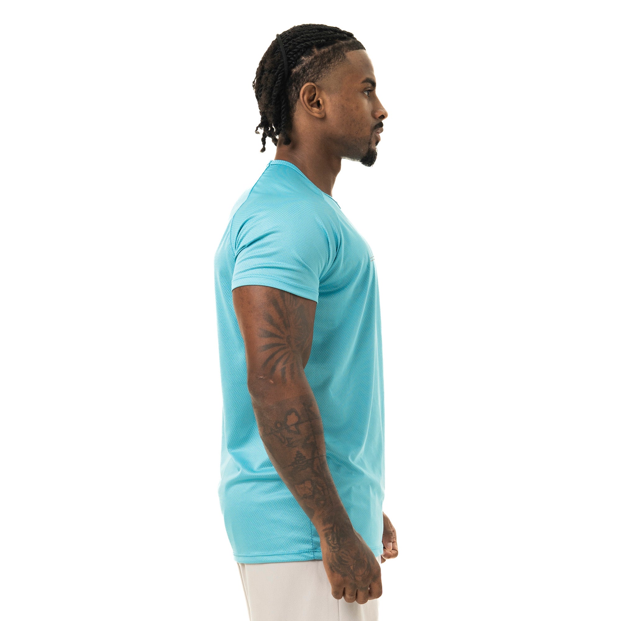 Camiseta Dry Fit Parallel Line Azul Pavão