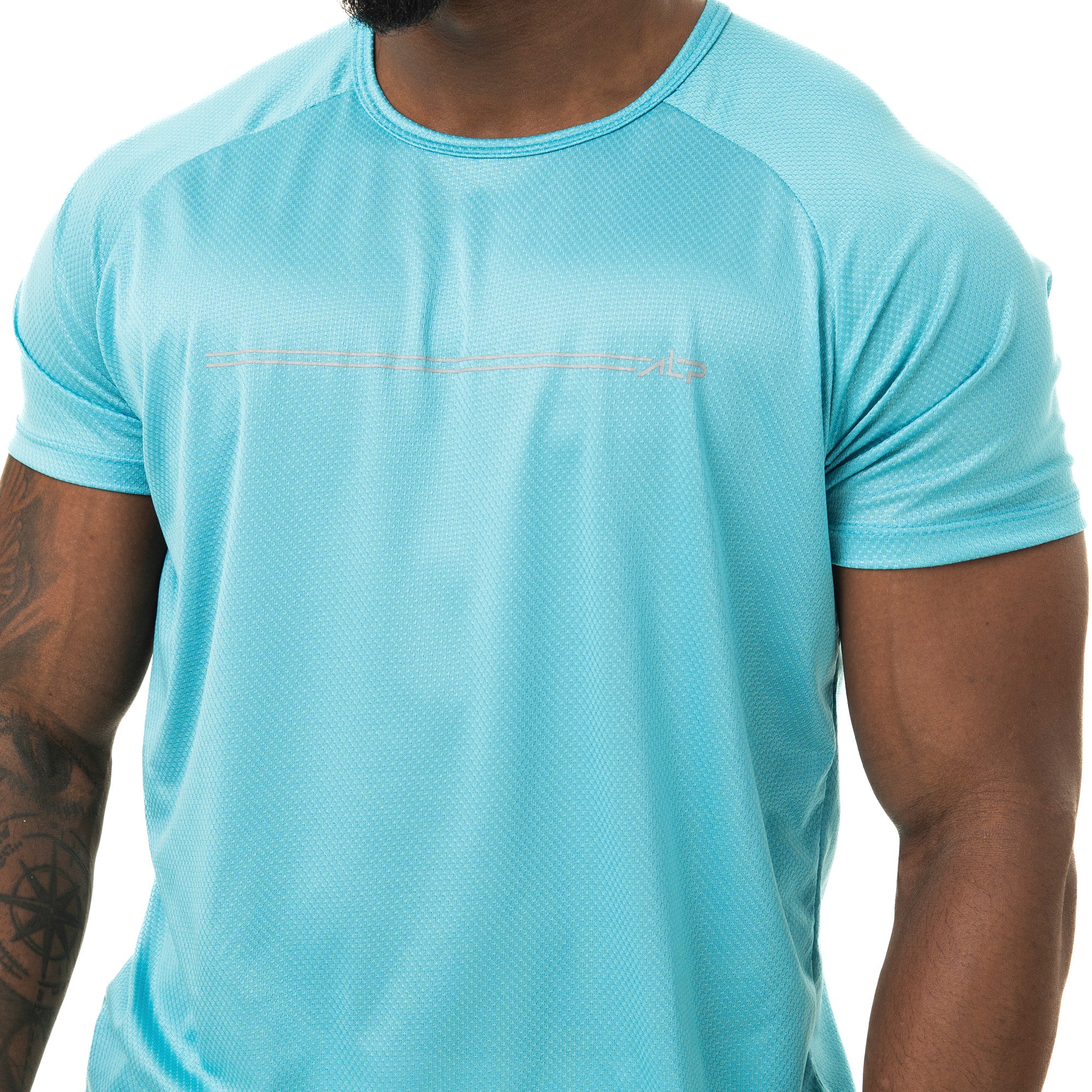 Camiseta Dry Fit Parallel Line Azul Pavão