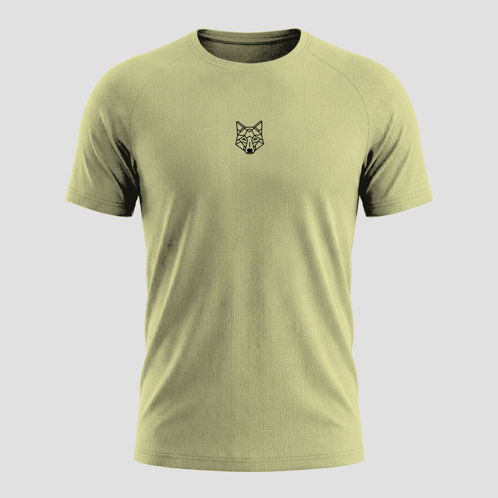Camiseta Dry Fit Lobo Geométrico Verde Folha