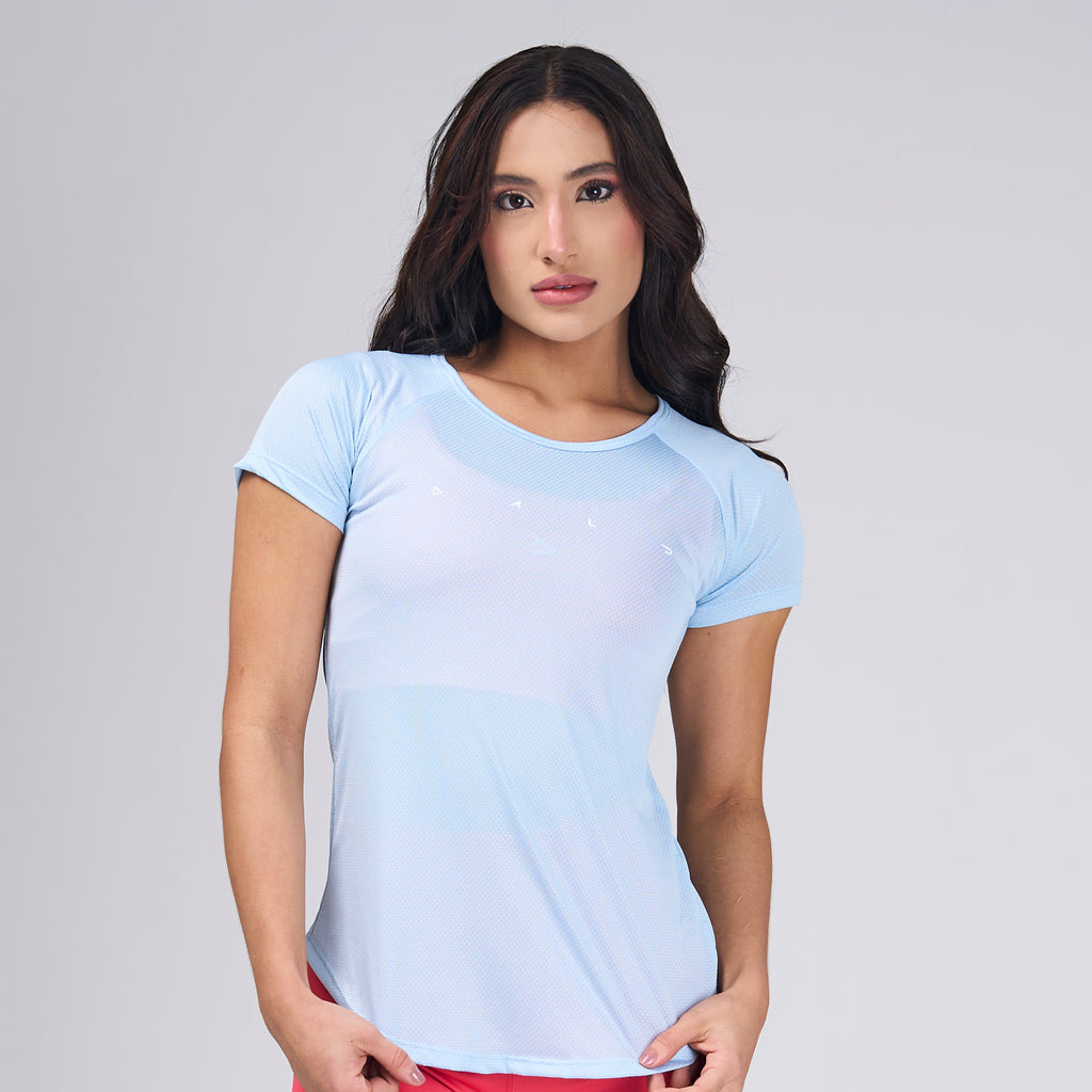 Camiseta Feminina Dry Fit Light Lupus Azul Bebê