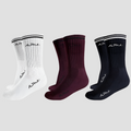Kit 3 Meias Masculinas Cano Médio Alpha - Branco/Bordo/Marinho