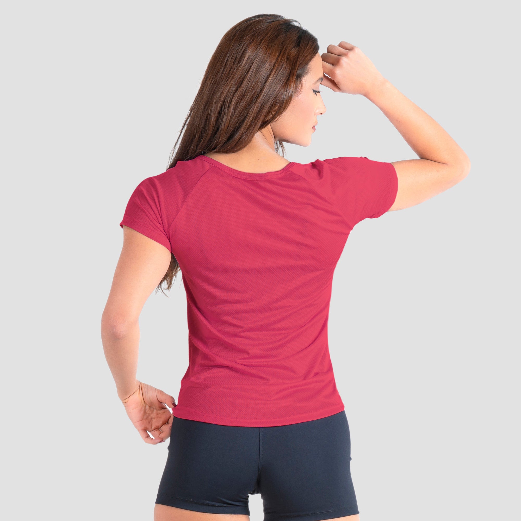 Camiseta Feminina Dry Fit Middle Lupus Rosa Rouge
