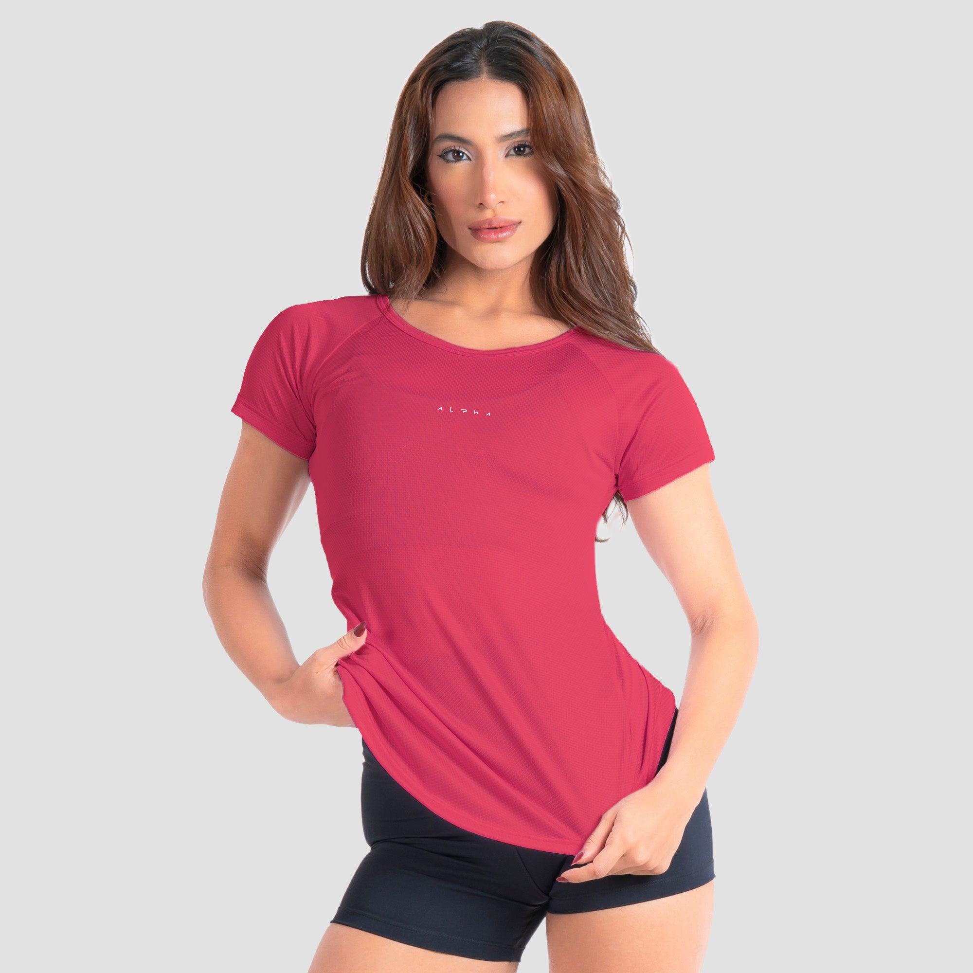 Camiseta Feminina Dry Fit New Horizon Rosa Rouge