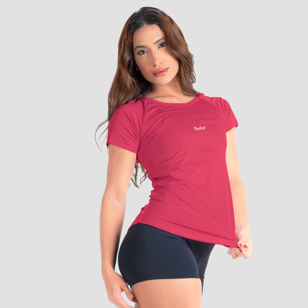 Camiseta Feminina Dry Fit New Tenacity Rosa Rouge