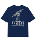 Camiseta Oversized Arm Day Azul Marinho