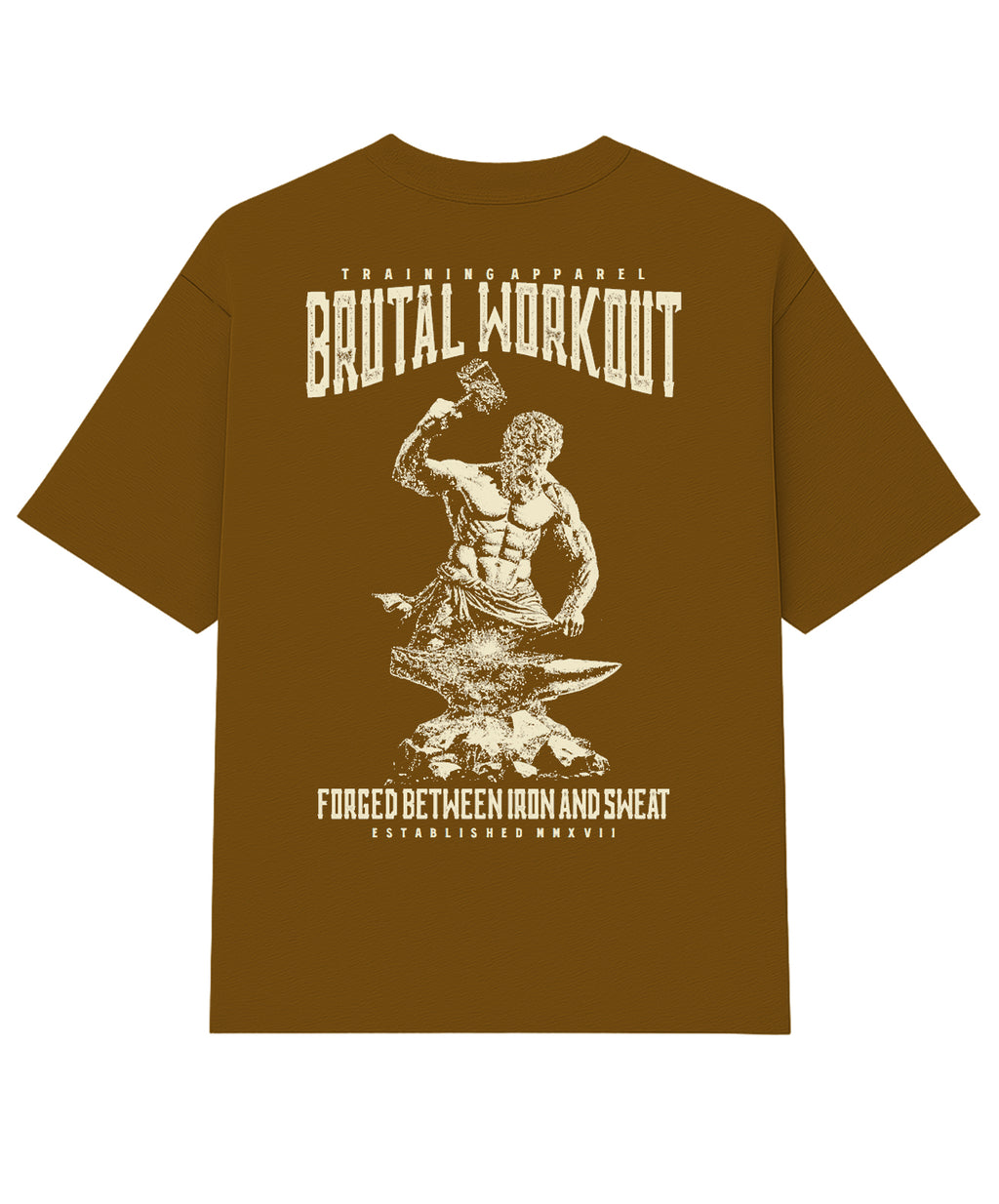 Camiseta Oversized Brutal Workout Caramelo