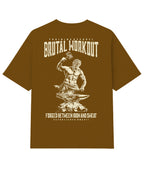 Camiseta Oversized Brutal Workout Caramelo