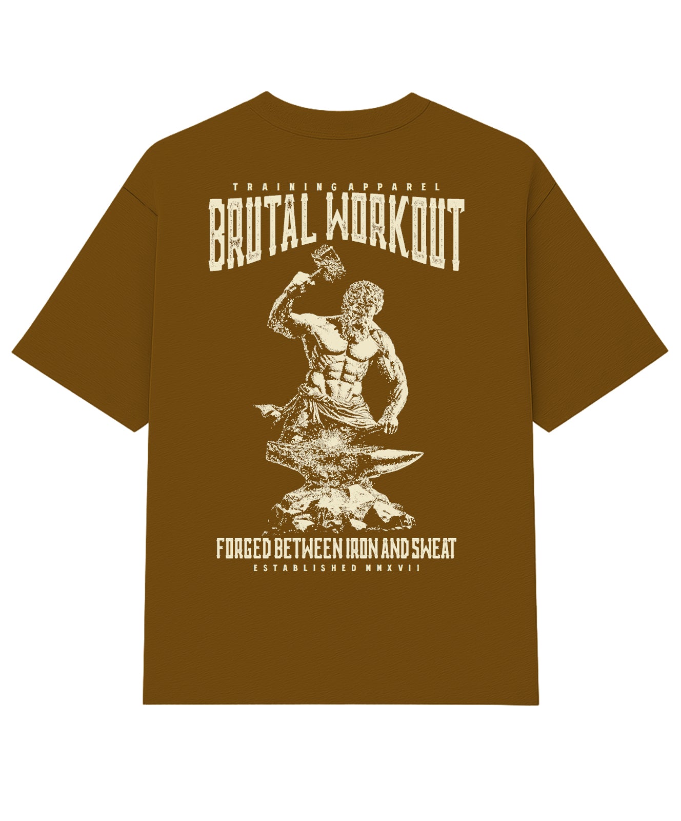 Camiseta Oversized Brutal Workout Caramelo