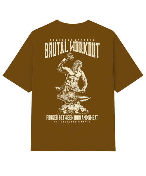 Camiseta Oversized Brutal Workout Caramelo