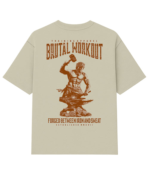 Camiseta Oversized Brutal Workout Off White