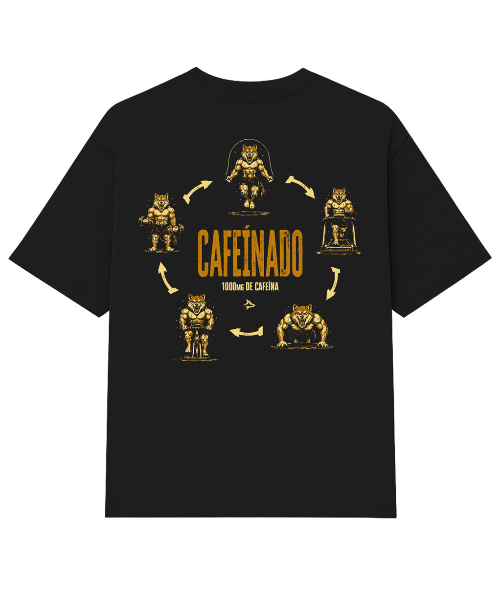 Camiseta Oversized Caffeine Preto