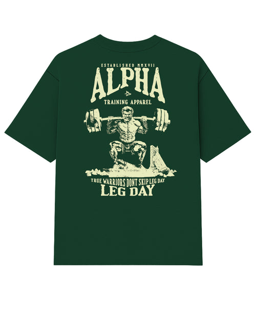 Camiseta Oversized Leg Day Verde Floresta