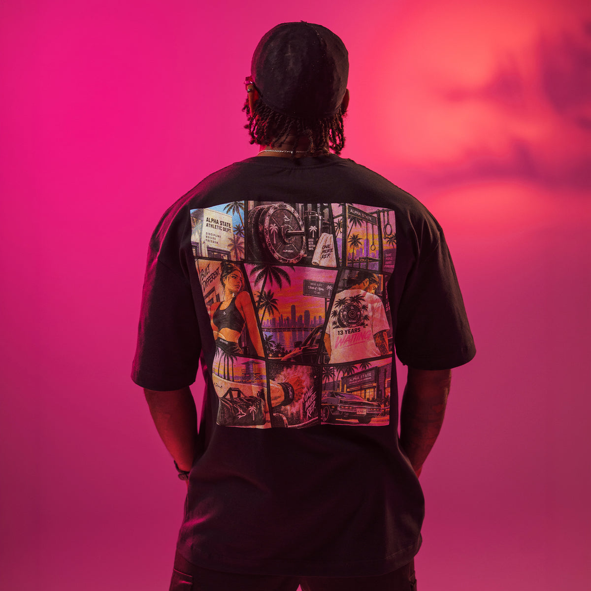 Camiseta Oversized Mosaic Preto