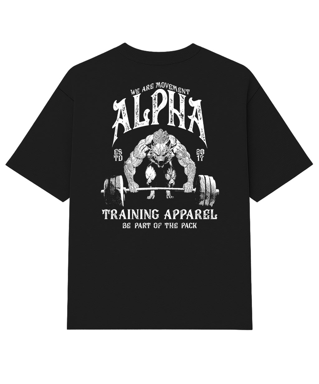 Camiseta Oversized Wolf Power Preto
