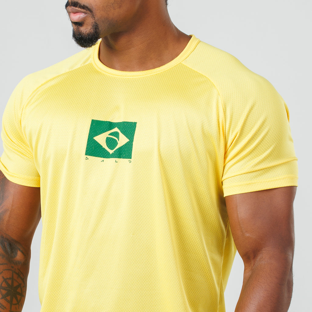 Camiseta Dry Fit Brasão Amarelo Bandeira