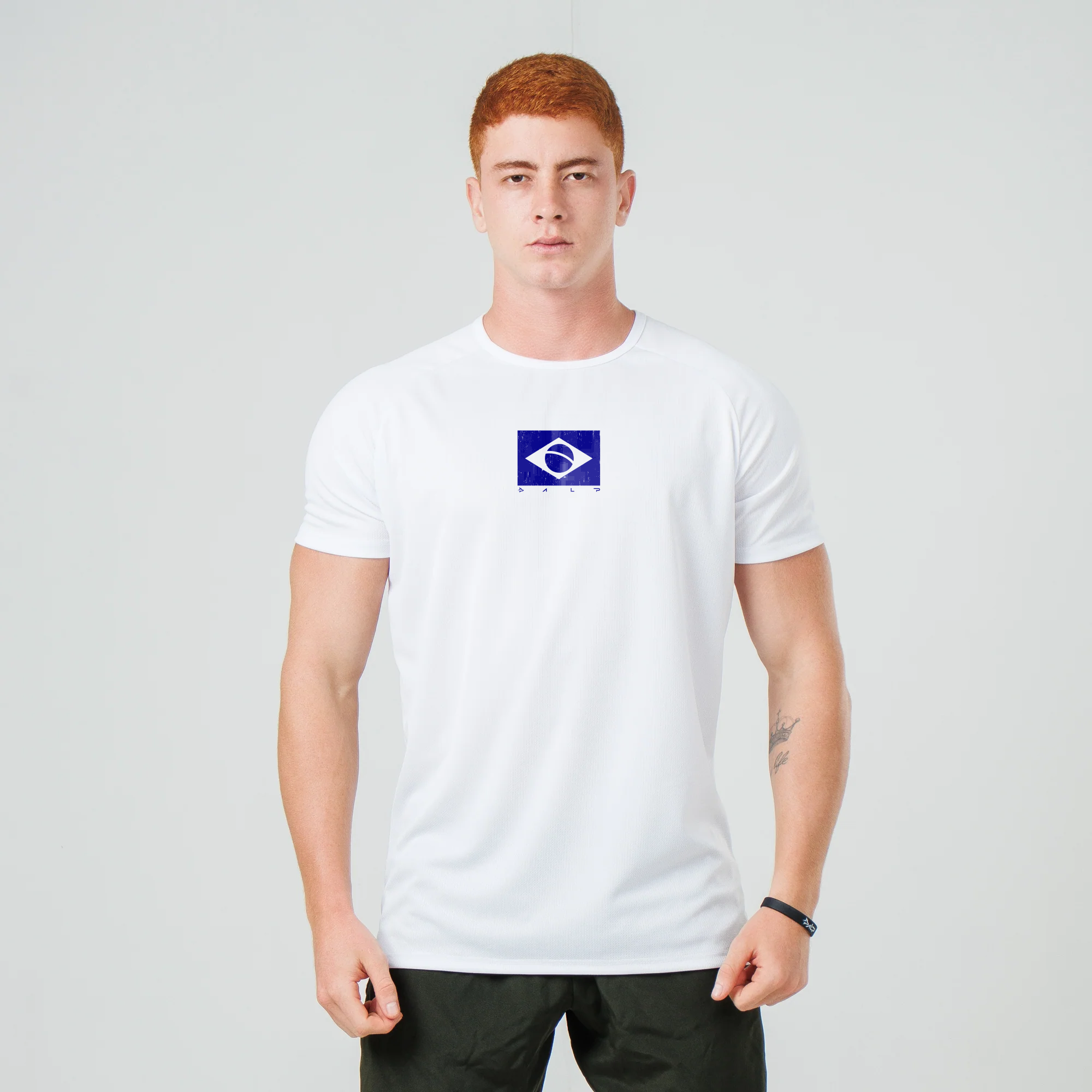 Camiseta Dry Fit Brasão Branco