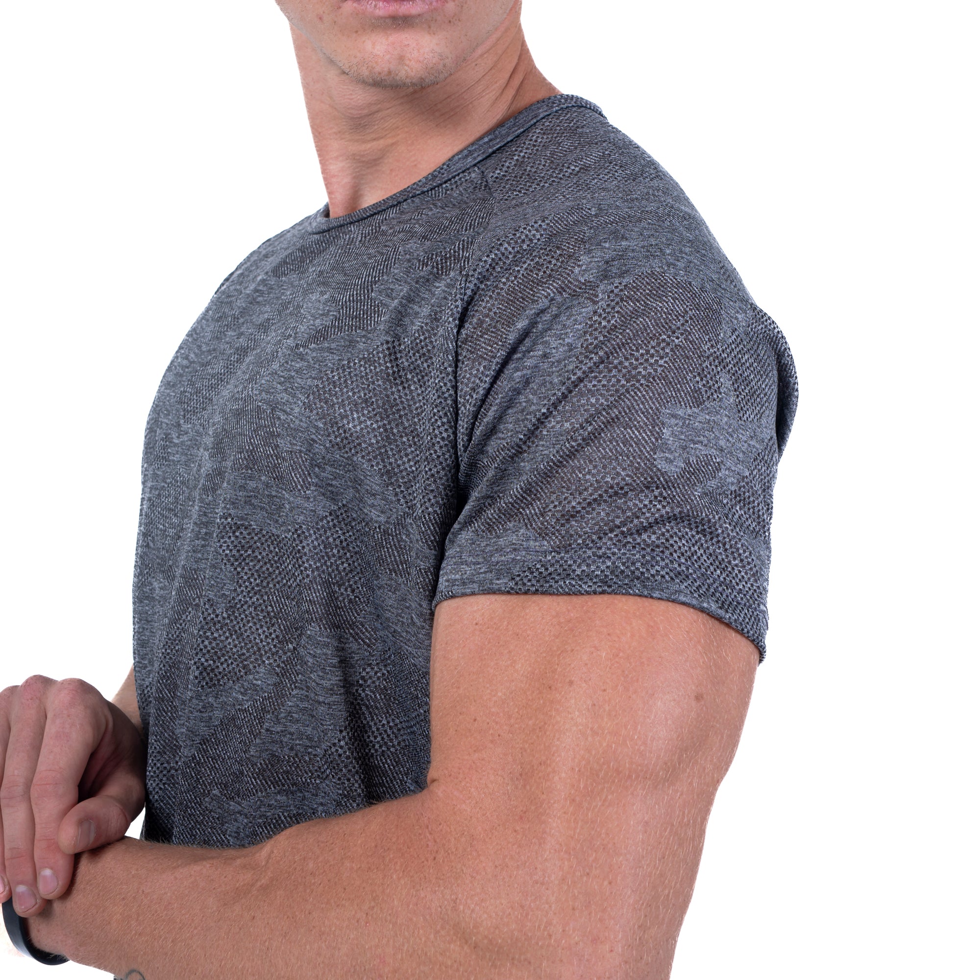 Camiseta Dry Fit Camuflada Horizon Back Preto