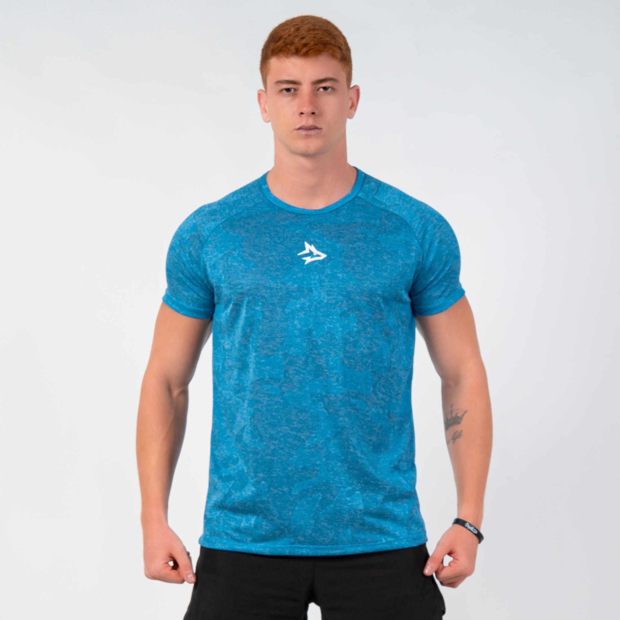 Camiseta Dry Fit Camuflada Middle Lupus Azul