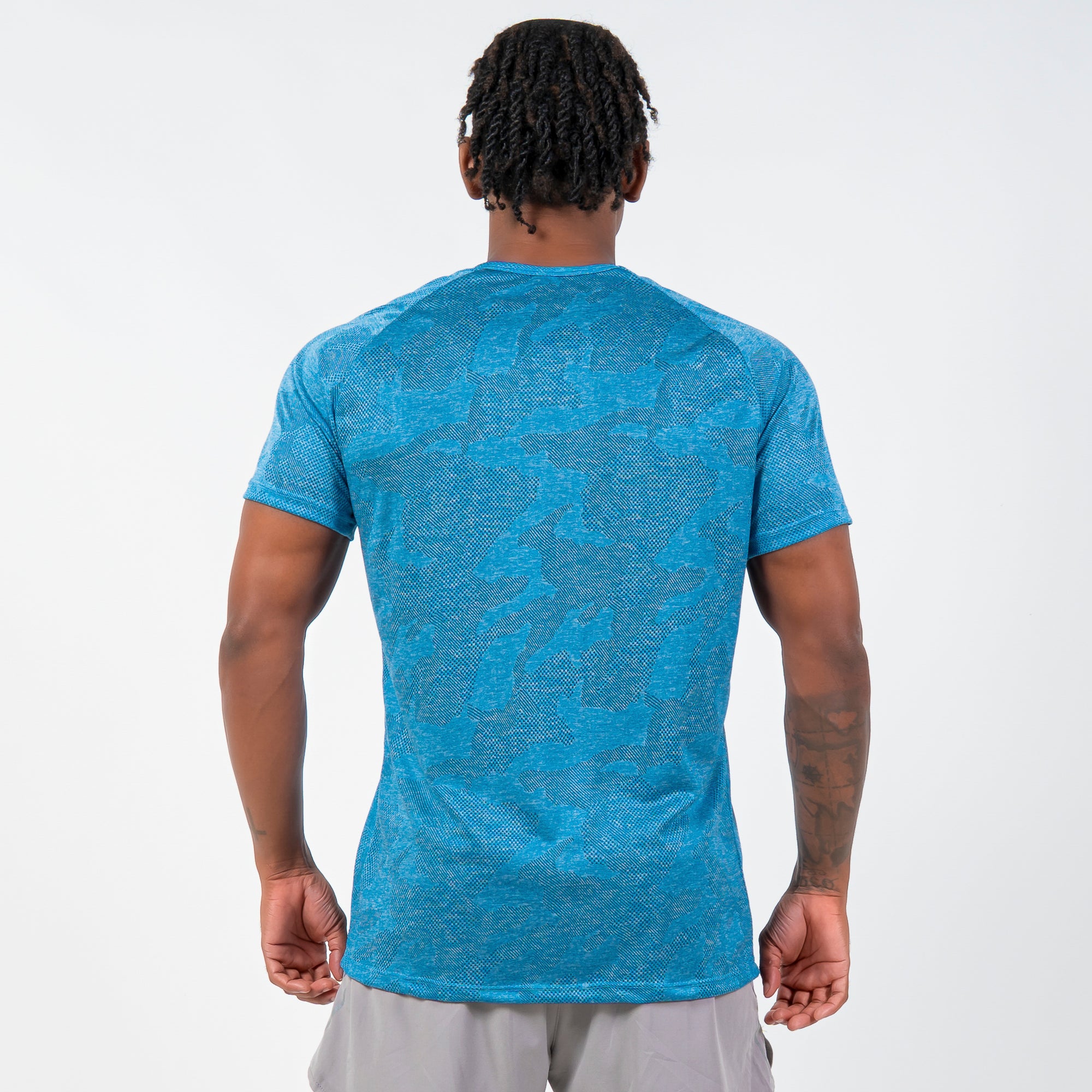 Camiseta Dry Fit Camuflada New Horizon Azul