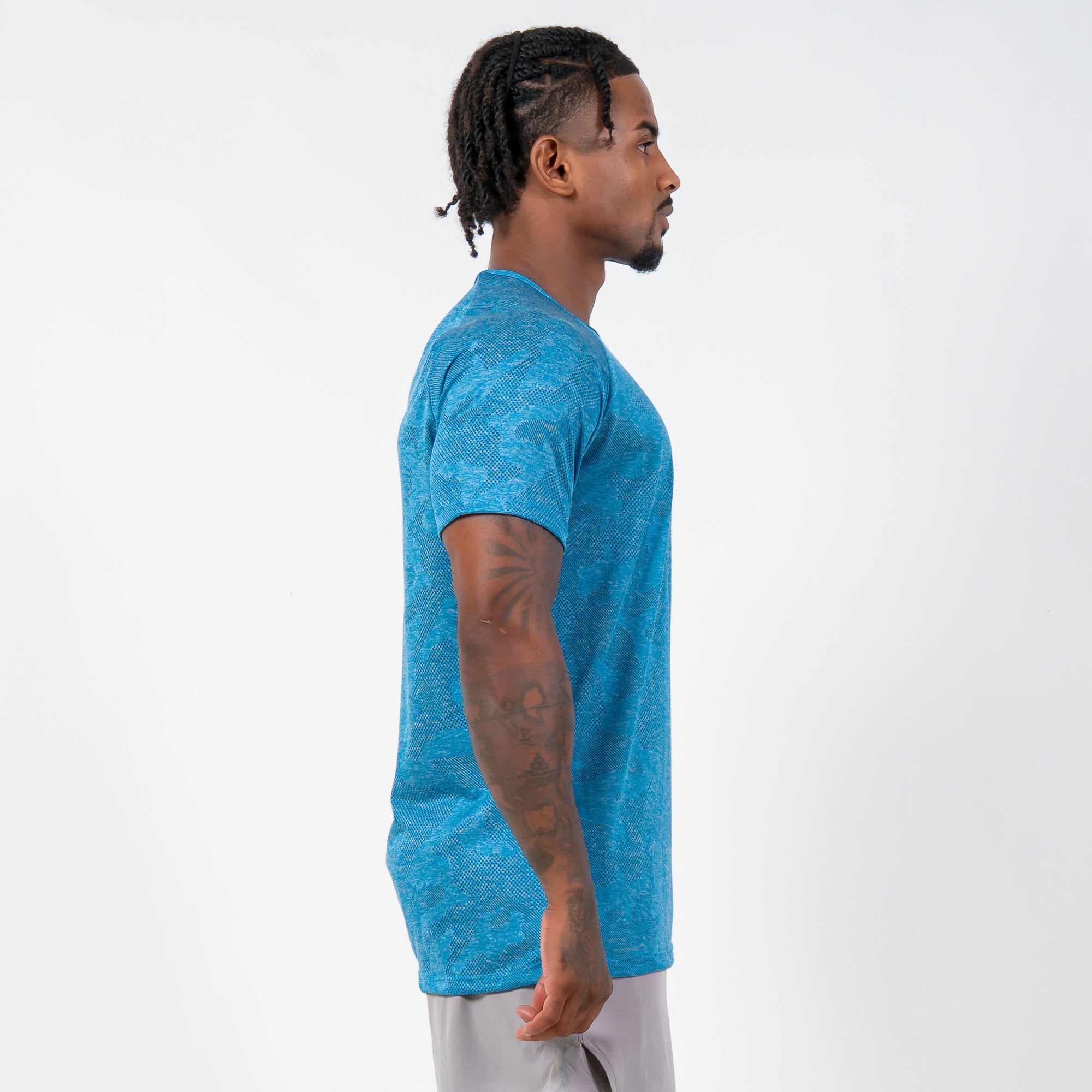 Camiseta Dry Fit Camuflada New Horizon Azul