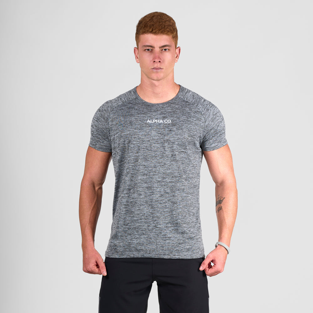 Camiseta Dry Fit Essential Mescla Cinza