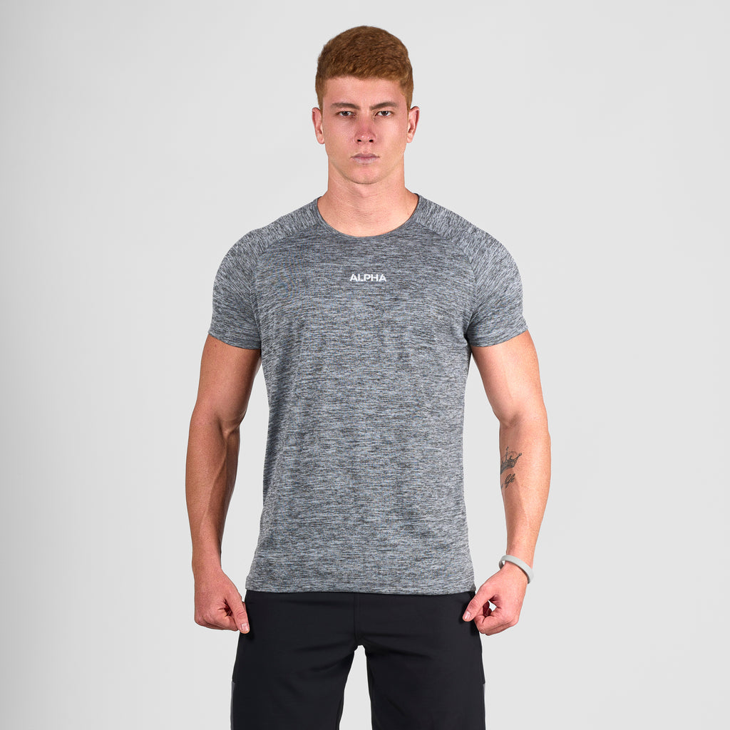 Camiseta Dry Fit Essential Mescla Cinza