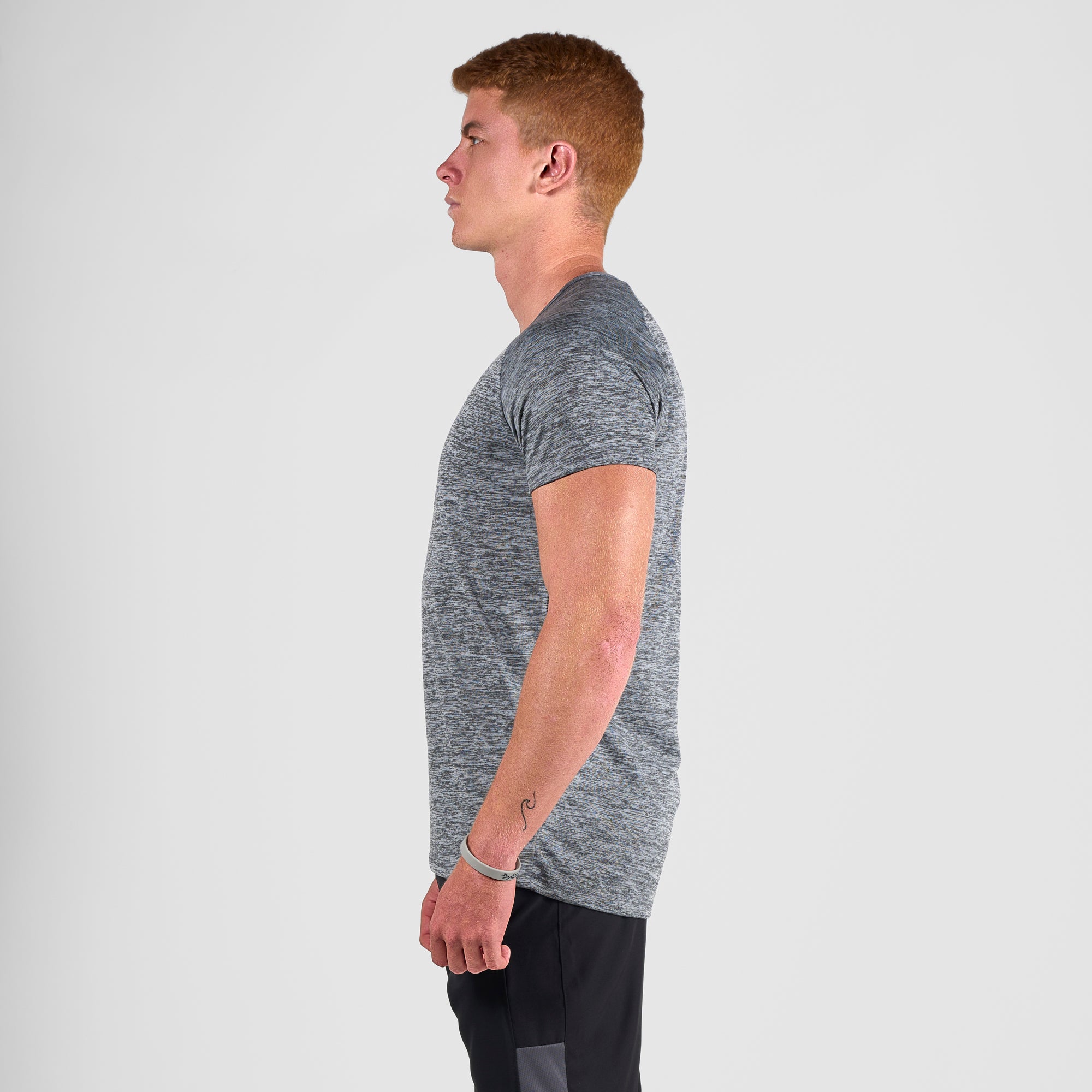 Camiseta Dry Fit Essential Mescla Cinza