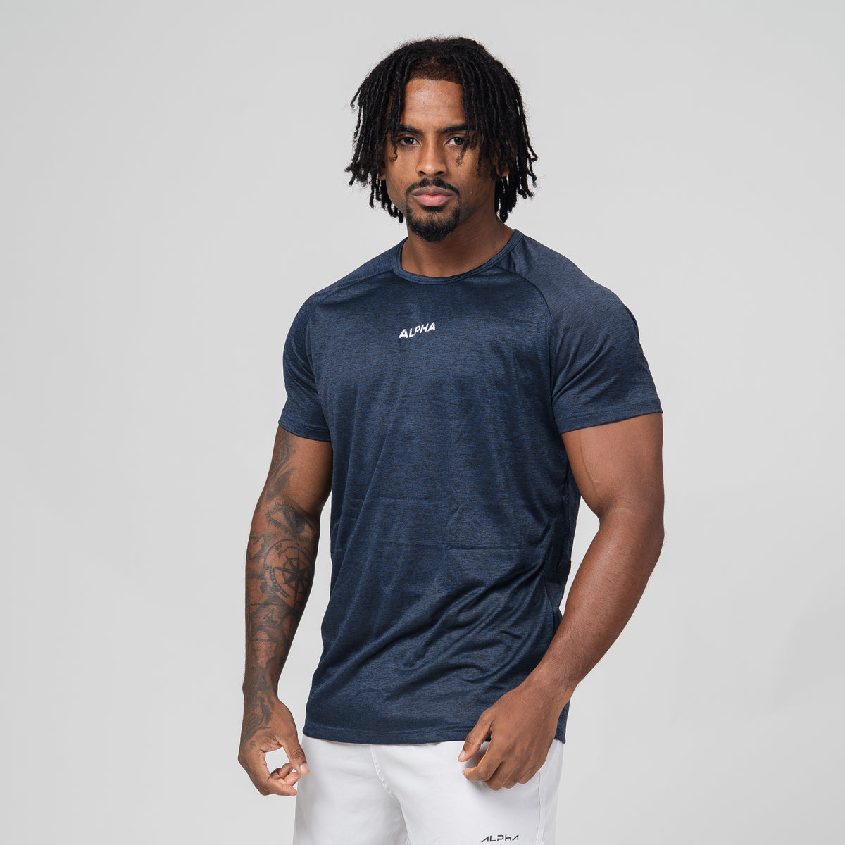 Camiseta Dry Fit Essential Mescla Marinho