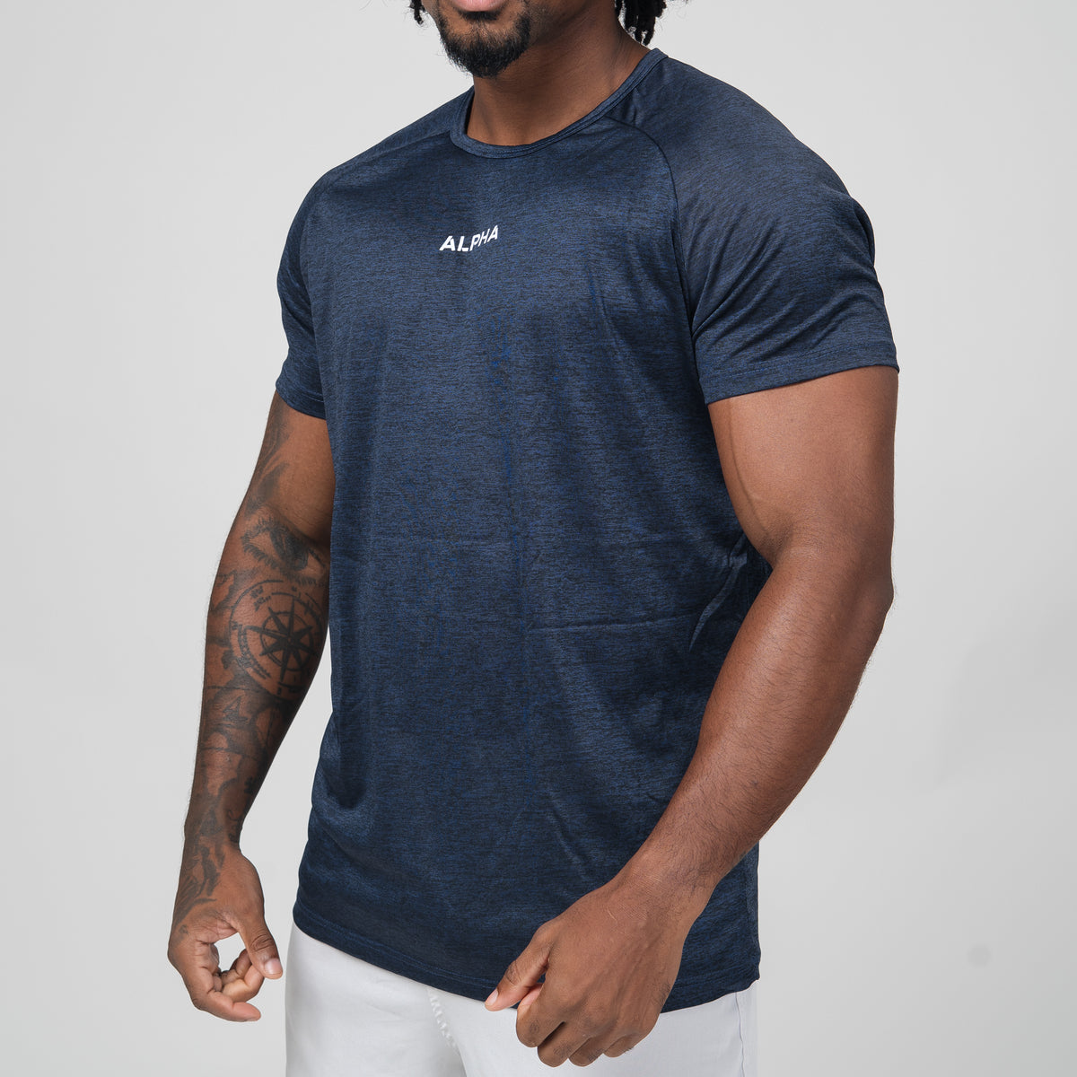 Camiseta Dry Fit Essential Mescla Marinho