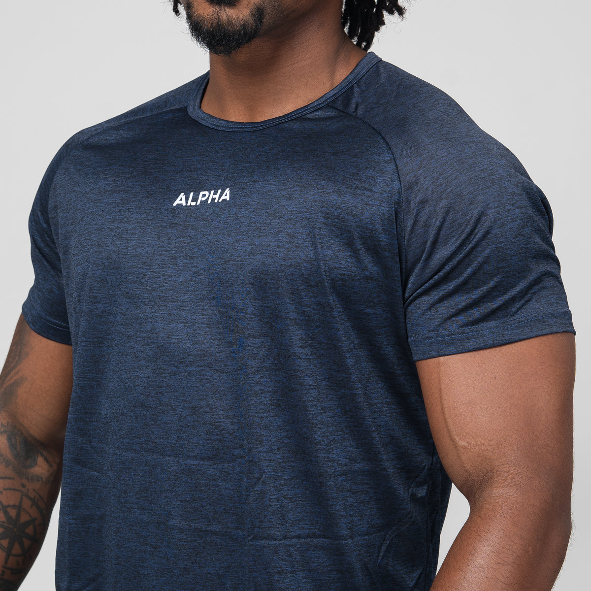 Camiseta Dry Fit Essential Mescla Marinho