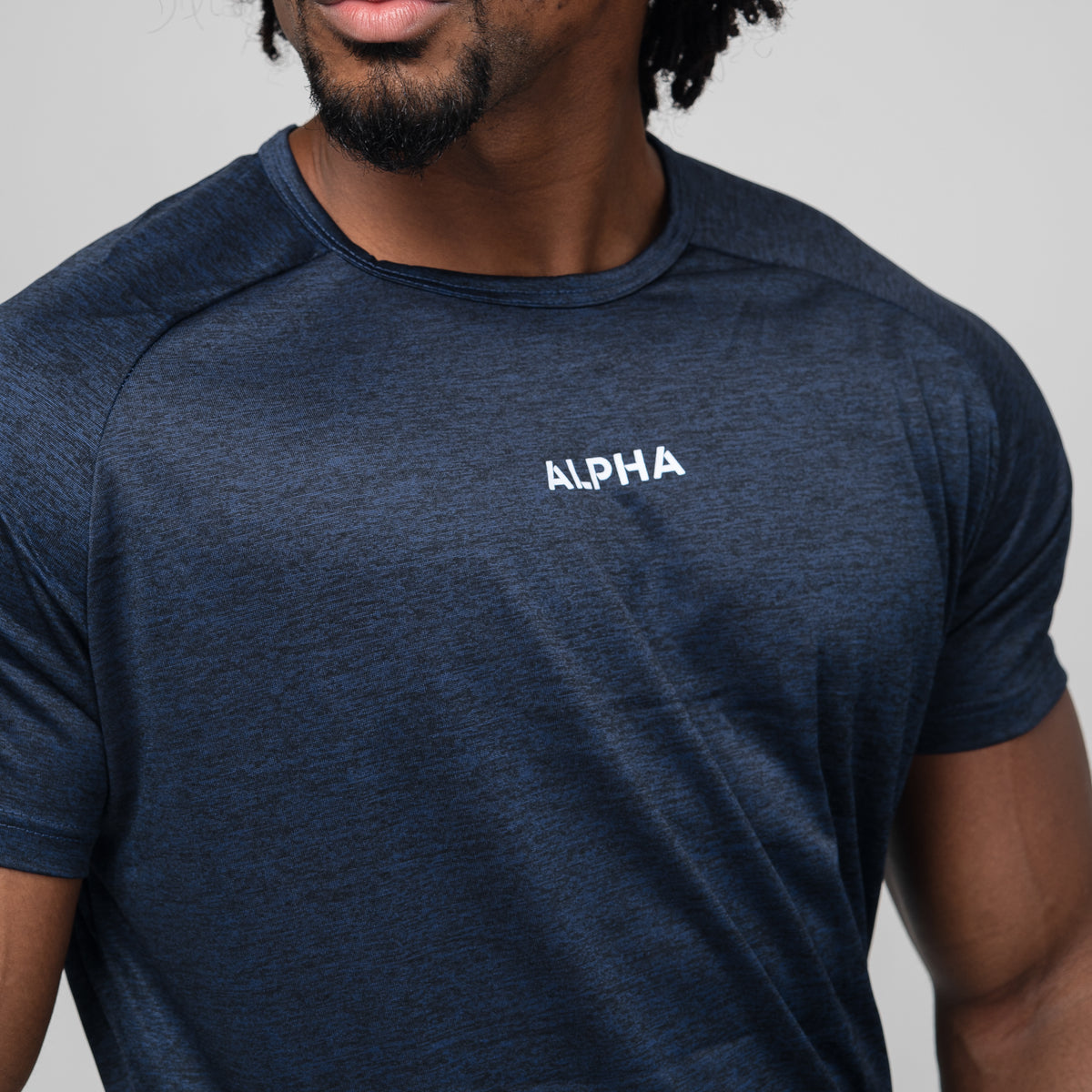 Camiseta Dry Fit Essential Mescla Marinho