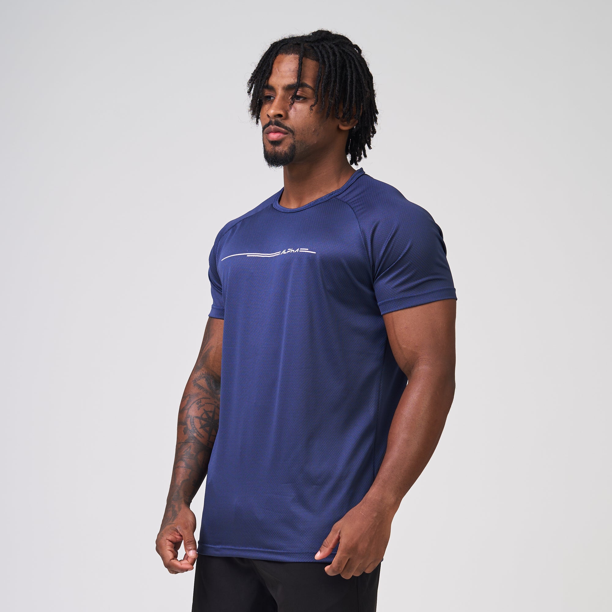 Camiseta Dry Fit Line Move Marinho Ashir