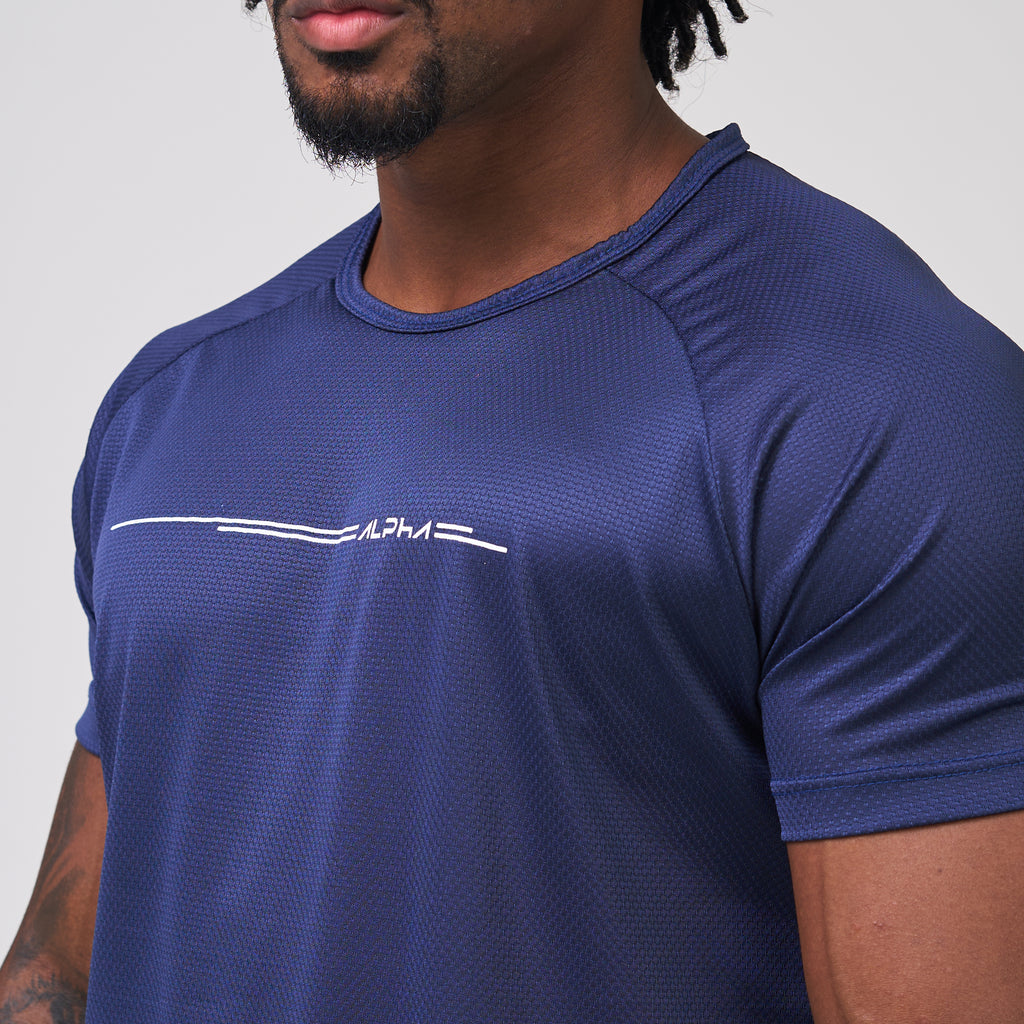 Camiseta Dry Fit Line Move Marinho Ashir