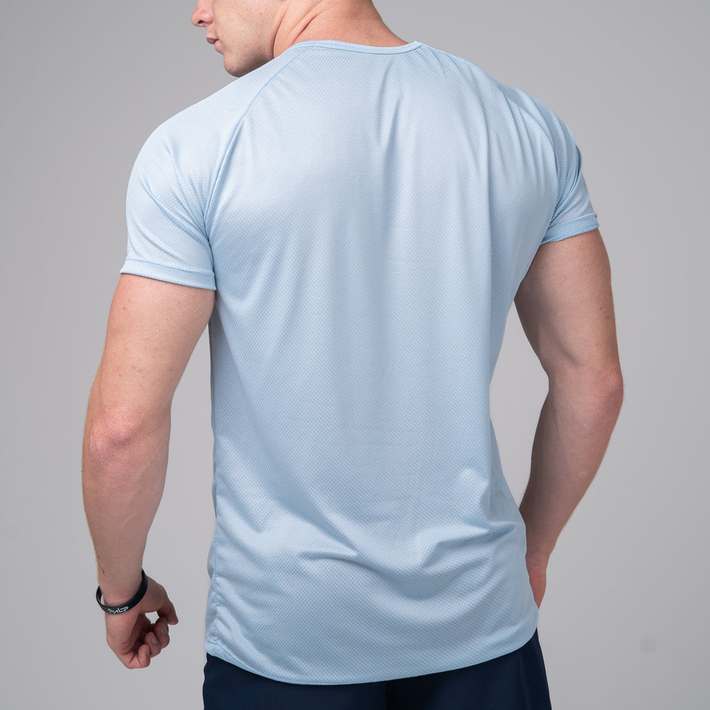 Camiseta Dry Fit Lobo Geométrico Azul Céu