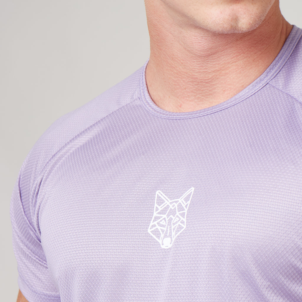 Camiseta Dry Fit Lobo Geométrico Lilás Malva