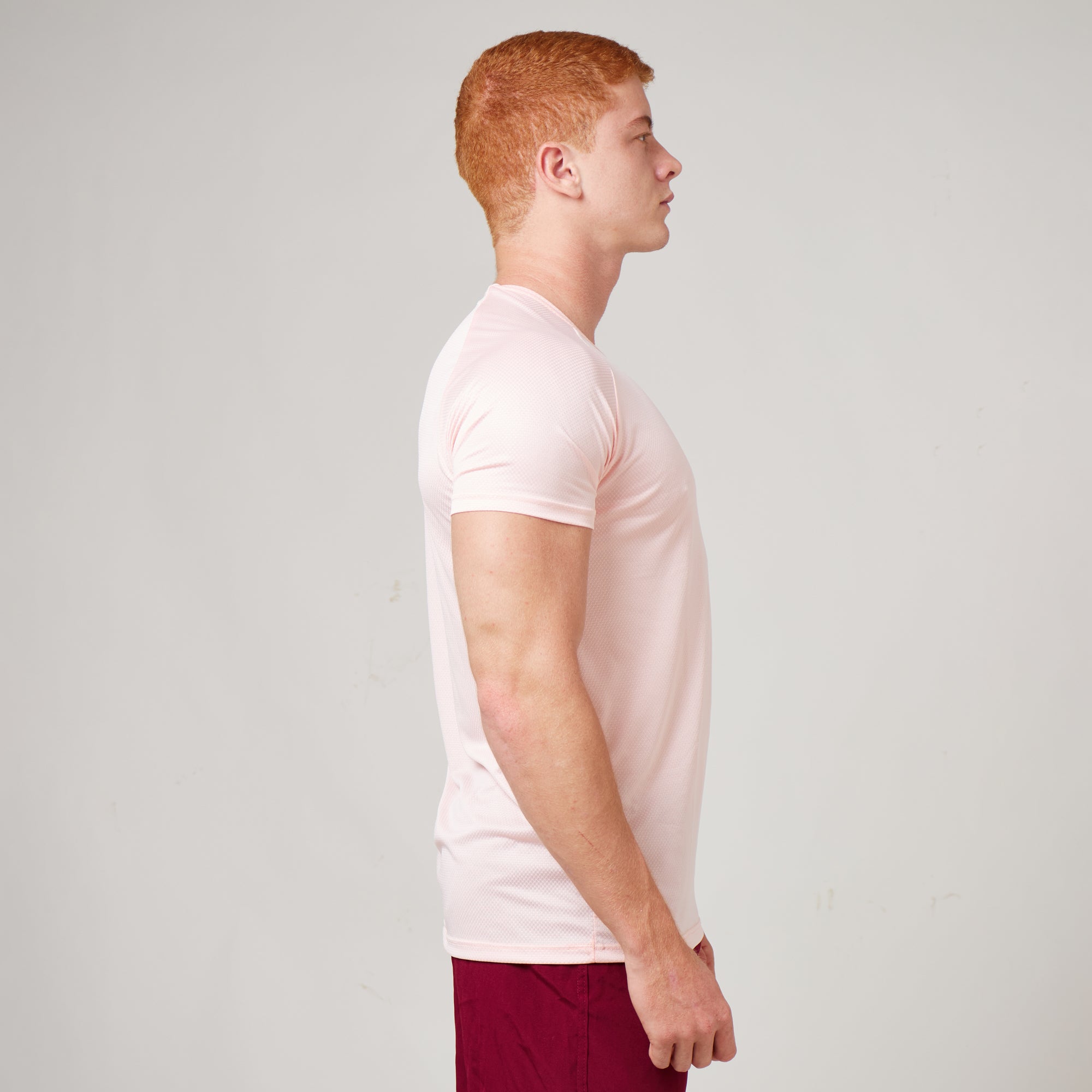 Camiseta Dry Fit Lobo Geométrico Rosa Claro