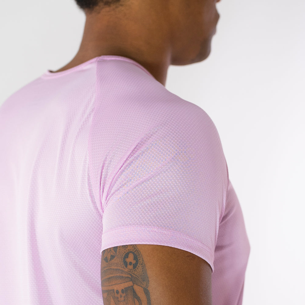 Camiseta Dry Fit Lobo Geométrico Rosa Pétala