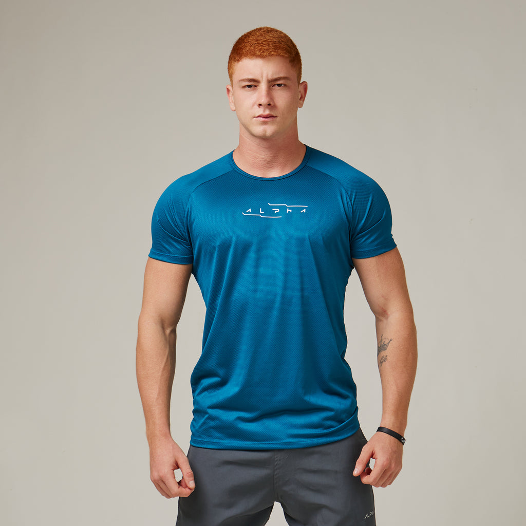 Camiseta Dry Fit Motion Azul Mediterrâneo